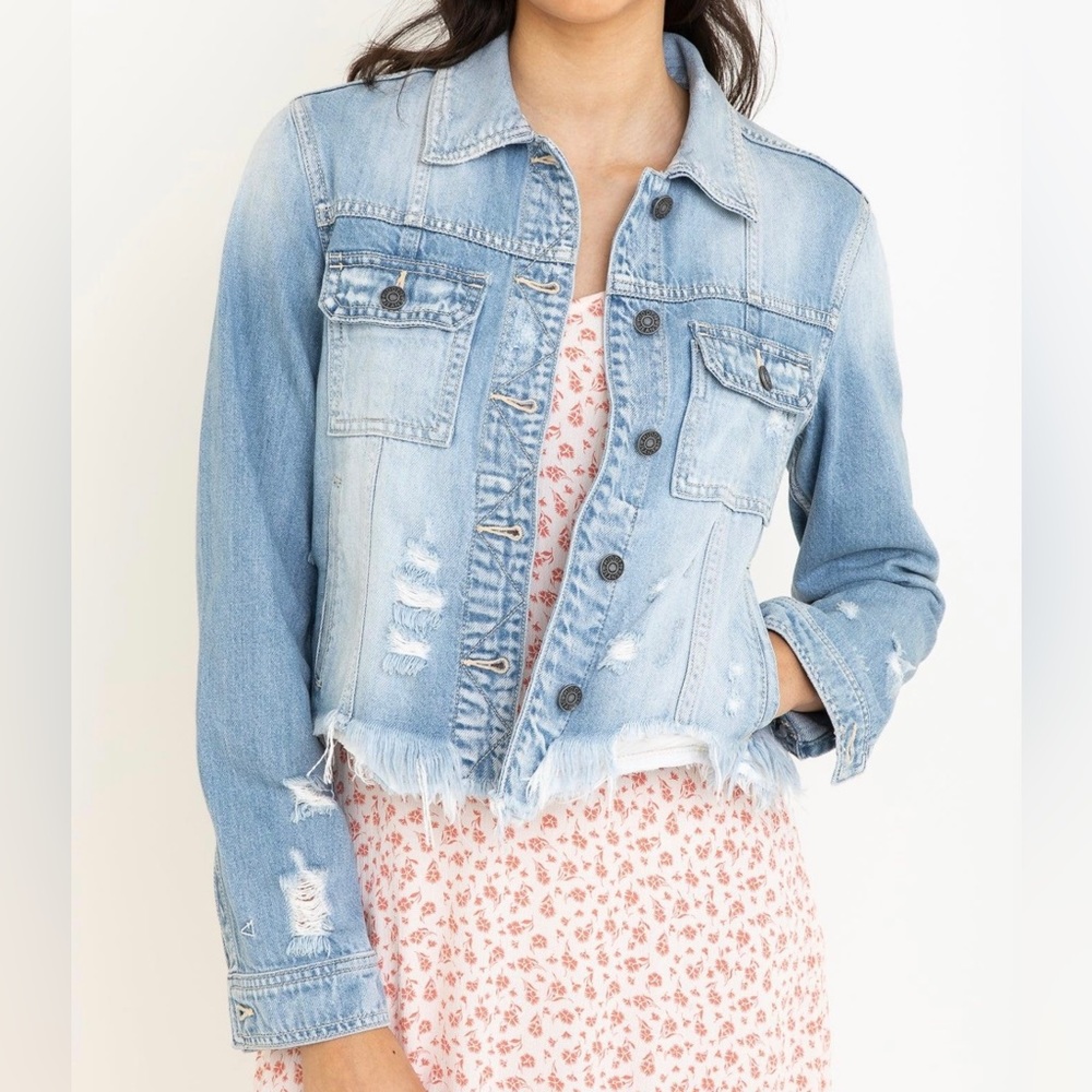 HIDDEN JEANS | Rebel Frayed Fitted Denim Jacket